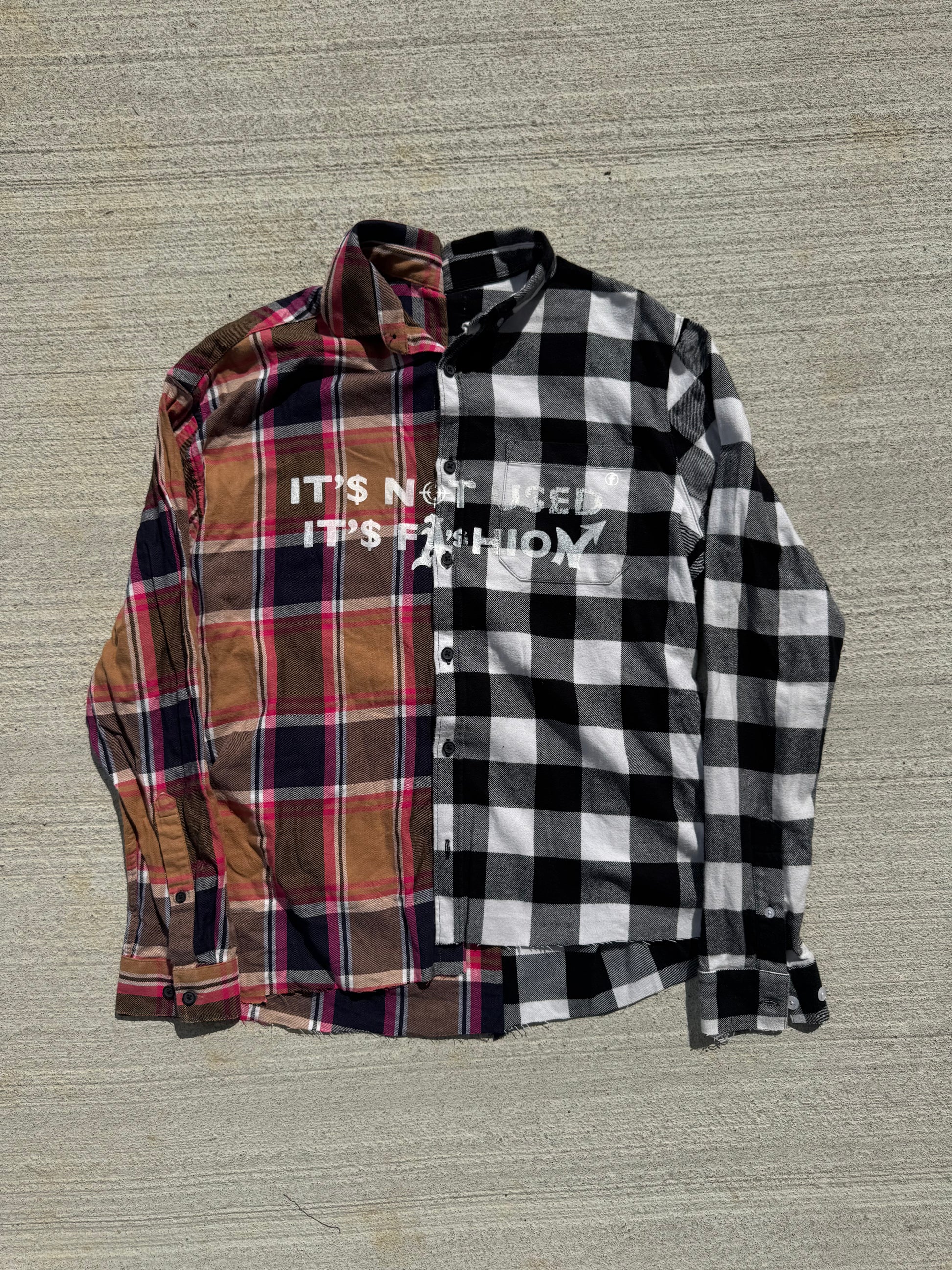 Flanelle Bicolore "IT'S NOT USED IT'S FASHION" (S)