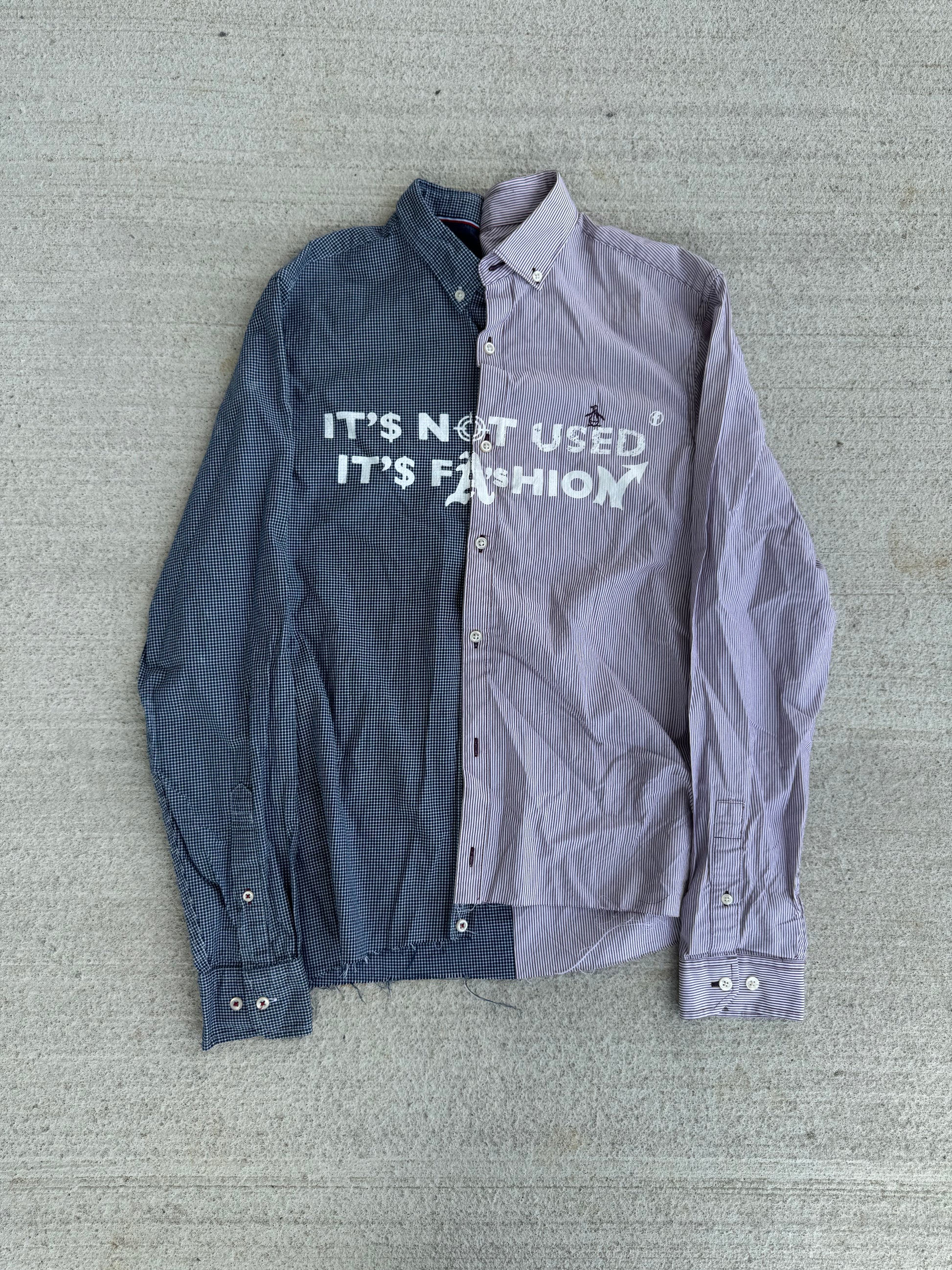 Chemise Bicolore "IT'S NOT USED IT'S FASHION" (M)